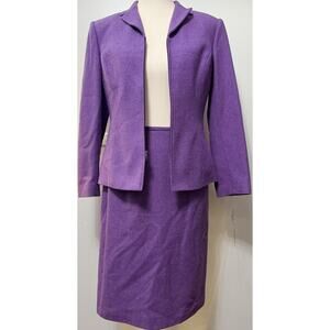 Kasper & Company A.S.L Size 6 Petite Eggplant Purple Skirt Suit Jacket NWT $279